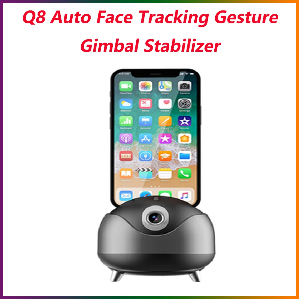 

Q8 Auto Face Tracking Gimbal Stabilizer Live Video Tracking Photography Phone Holder 360 Rotation Selfie for Live Vlog Video