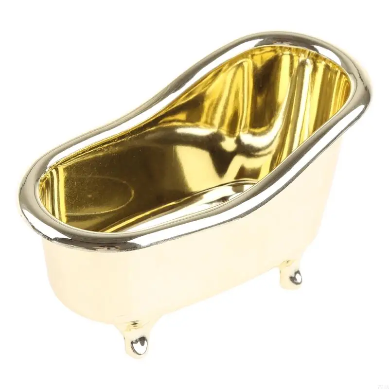 77JA Golden Bathtub Shaped Cosmetic for Case Durable Anti Deform Desktop Organizing