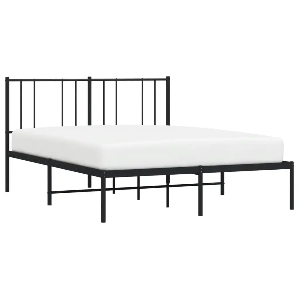 Metall bett rahmen mit Kopfteil schwarz 140x190 cm stabil langlebig einfacher Bett rahmen für Schlafzimmer