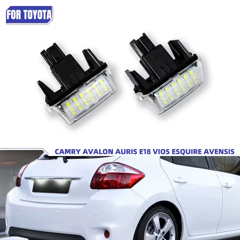 2 יחידות מנורות לוח רישוי LED עבור טויוטה Camry Avalon Auris E18 Vios Esquire Avensis Esquire EZ Noah Proace City SAI