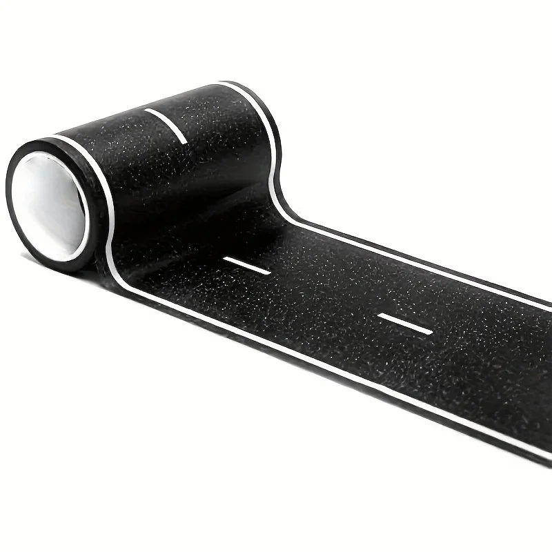 Herbruikbare wegstickers in cartoonstijl, zwarte polyurethaan wegtape, geschikt voor feestracendecoratie