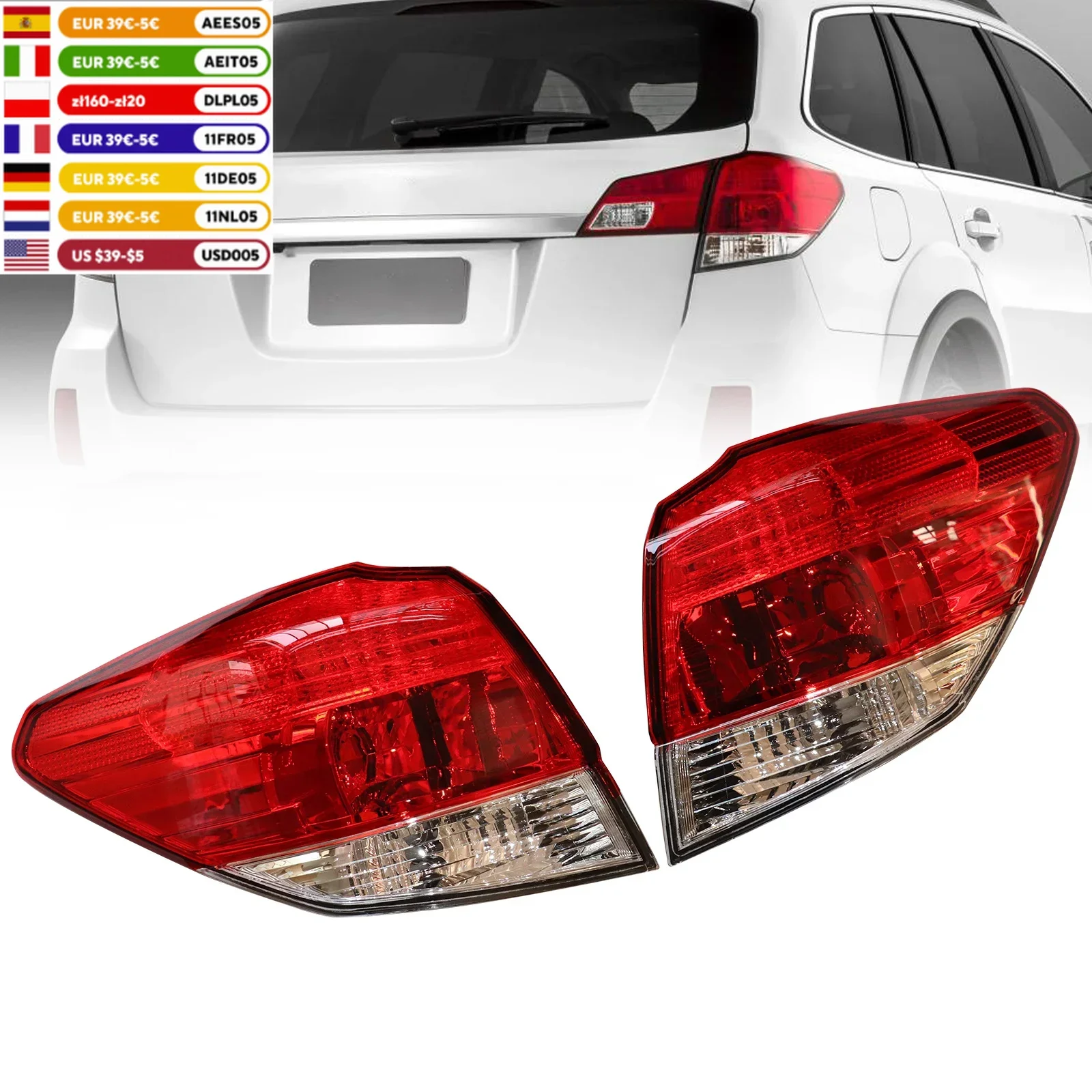 DC 12V For 2010-2014 Subaru Outback Tail Light Assembly Rear Outer Brake Lamp Car Accessories 84912AJ10A8 4912AJ09A