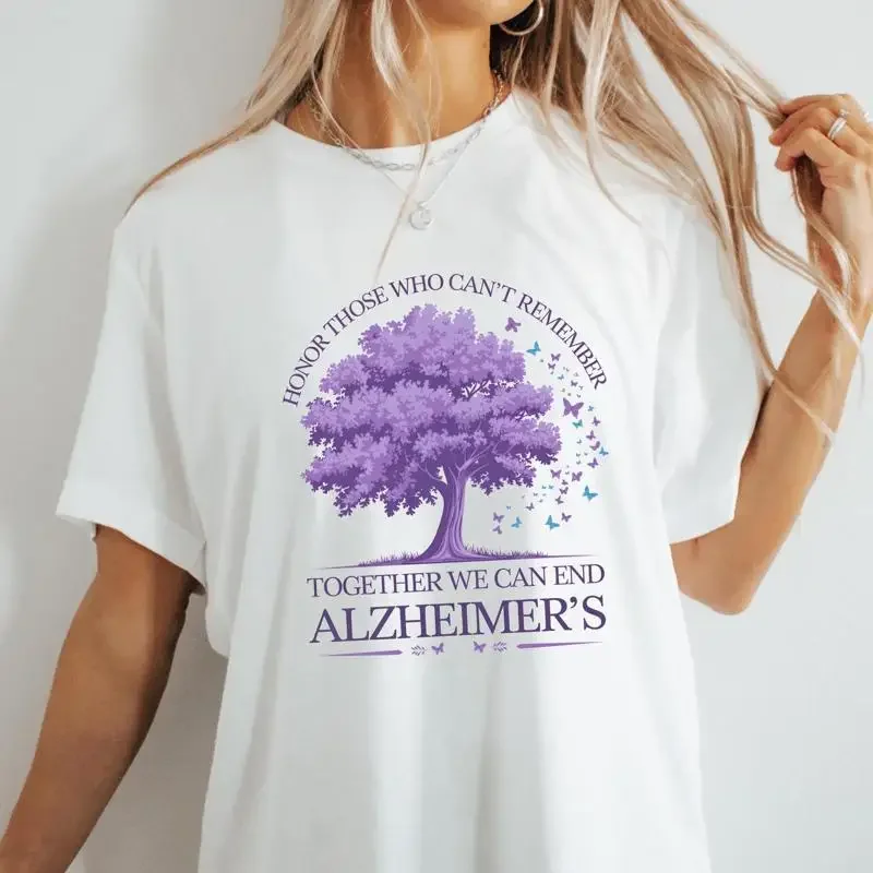 Alzheimer's Awareness Softstyle T Shirt Month Honor Support Memory Loss
