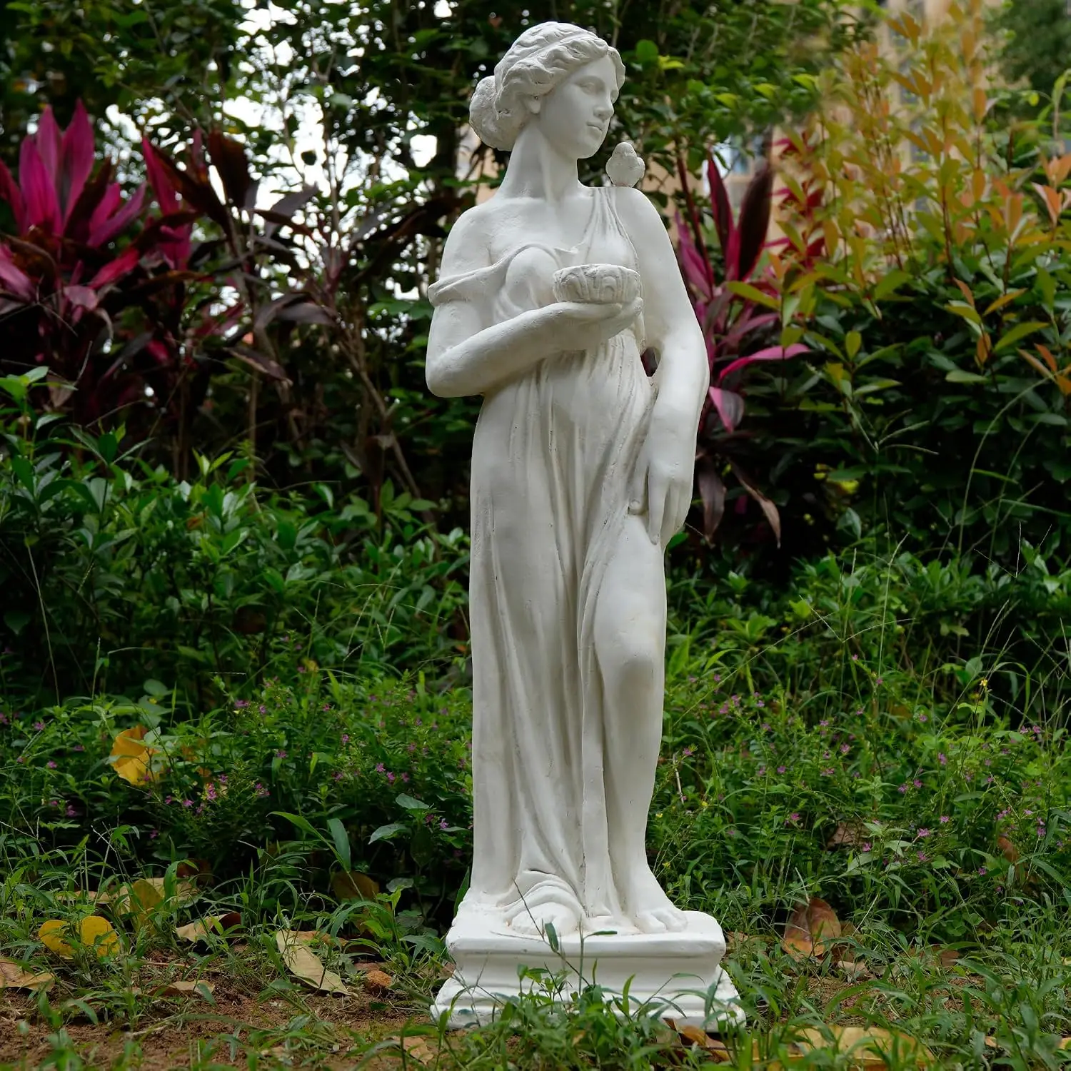 Nymph Bowl Statue Outdoor Goddess Greek Mythology Garden Sculpture Religious Decor Gift