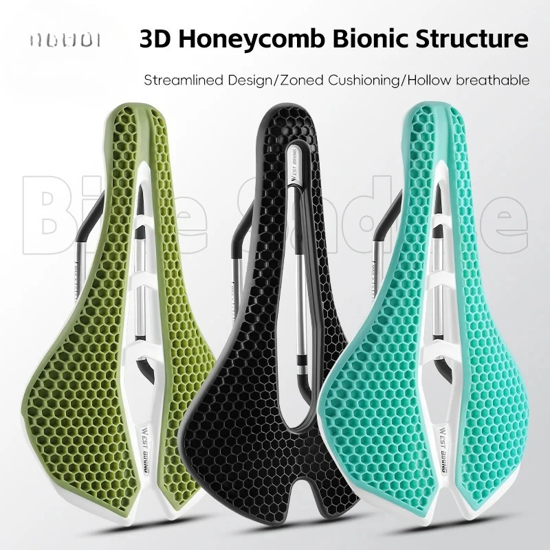 

3D сиденье для шоссейного велосипеда, 150 мм, удобное седло для MTB с амортизацией, дышащая бионическая структура, многоцветная подушка