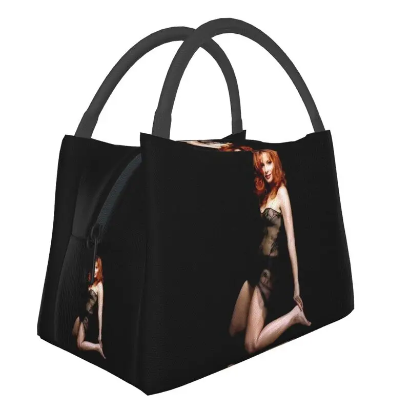 

Custom Lovely Mylene Farmer Lunch Bag Men Women Cooler Warm Insulated Lunch Box for Picnic Camping Work Travel Shoulder Bag