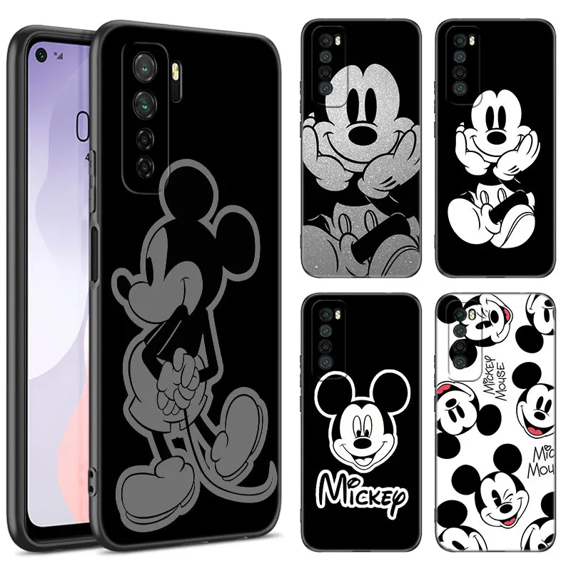 Black M-Mickey Art Black Silicone Phone Case For Huawei Nova 11 12 Ultra 9 10 SE Pro 11E 11i 12i Y70 + Y60 Y61 Y71 Y72 Y90 Y91