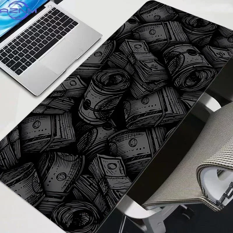 Black dollar bills Mouse Pad Gaming Accessories PC Gamer alfombrilla xxl Computer rug Desk Mat Laptop Varmilo Keyboard Mousepad