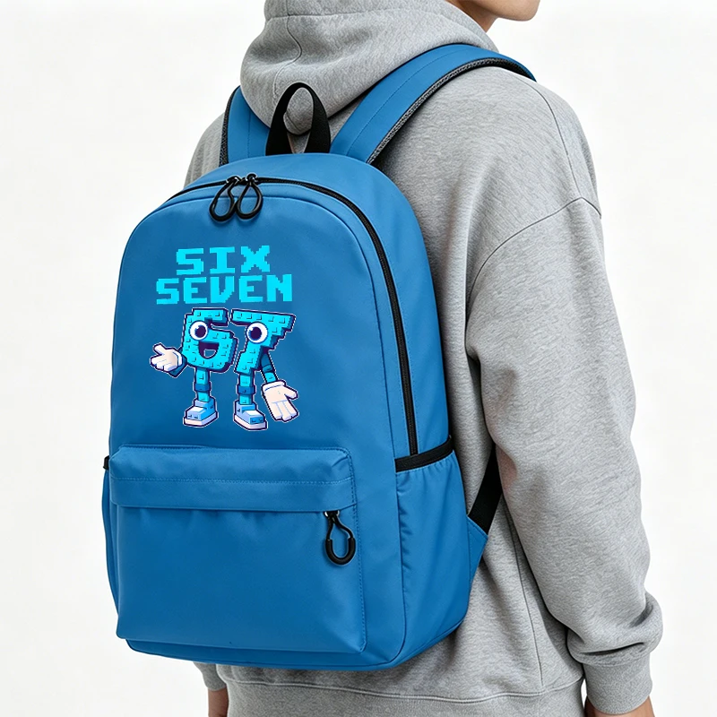 Funny Six Seven Student School Bag for Adult Anime 67 Number Print Backpack Rucksack Cartoon Knapsack School Supplies Bookbag