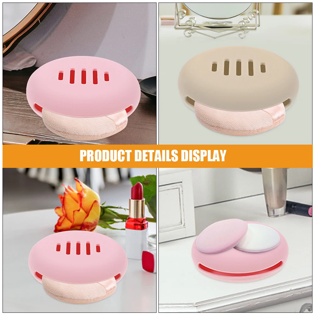 

3 Pcs Breathable Powder Storage Case Travel Pads Silica Gel Silicone Makeup Sponge Holder