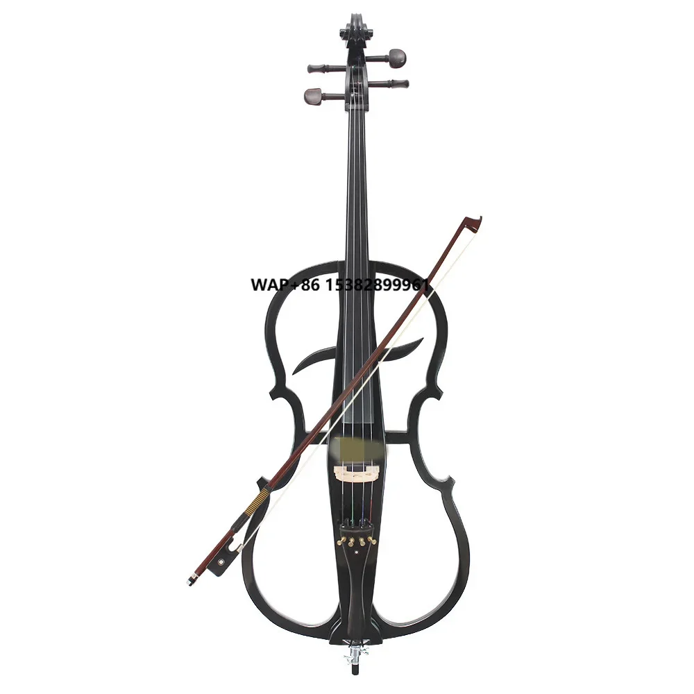 High-Grade 4/4 Black Electric Electroacoustic Cello Violin Maple Back/Side High-Grade Performance