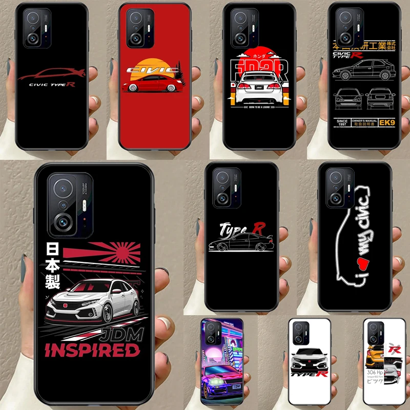 JDM Type R Civic Sport Car Funda For POCO F5 F3 M5s C40 F4 GT X3 X4 X5 Pro Case For Xiaomi 12 13 Lite 11T 12T Pro 12X