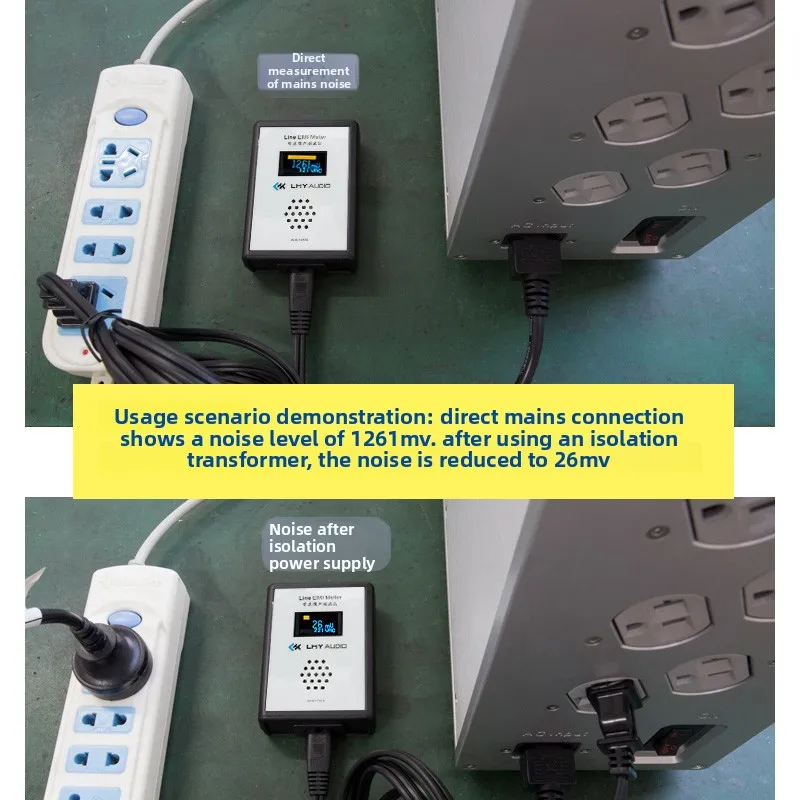 

Oled digital display mains noise tester emi measurement instrument wideband ac power voltage meter ripple analyzer