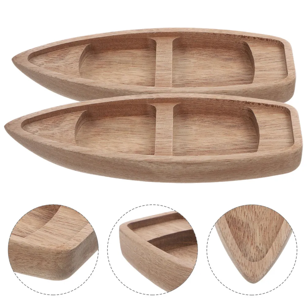 

2Pcs Wooden Miniature Boat Decorative Nautical Theme Rustic Handcrafted Office Shelf Tabletop Desk Ornament