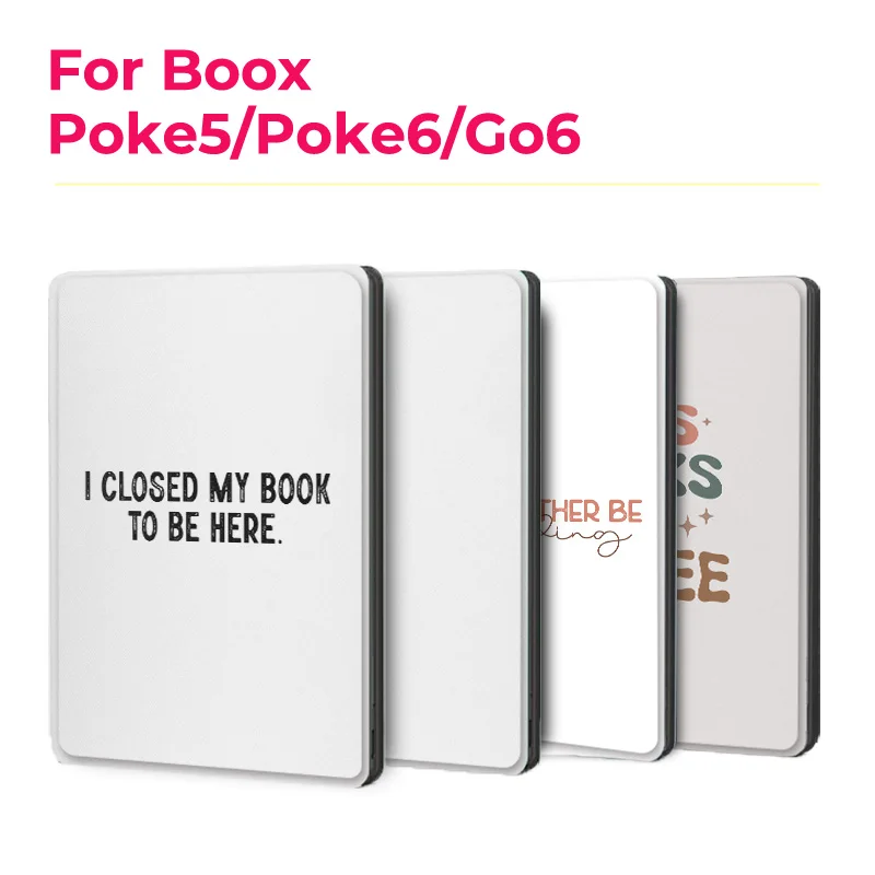 Murmelo Magnetic Case for Boox Go6 GenII Poke7 Poke6 Poke5 Frameless Auto Sleep Wake Cover Inspirational English Quotes Style