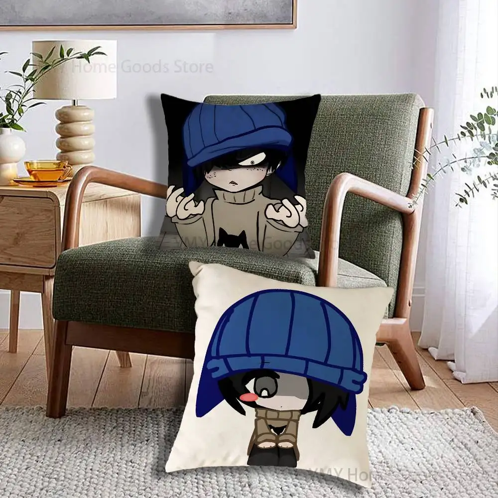 Kawaii T-Terrible Mouse Anime Luke Print Throw Pillow Cover Square Cushion Case for Living Room Bedroom Decor