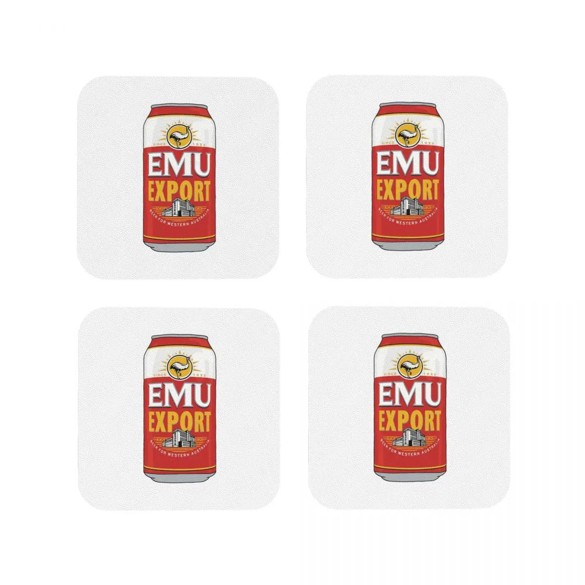 

Рисованные вручную подставки для экспортной банки Emu, кухонные салфетки, нескользящие изоляционные коврики для чашек, кофейные коврики для декора, домашняя посуда, подушечки, набор из 4 шт.