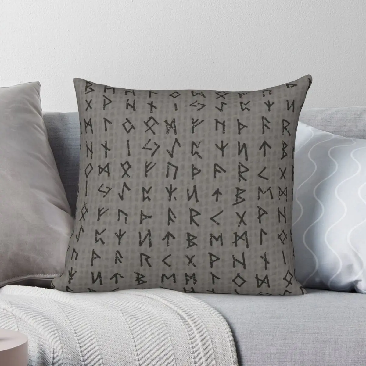 

Futhark Rune In Grey Pillowcase Polyester Linen Velvet Printed Zip Decorative Sofa Seater Cushion Cover