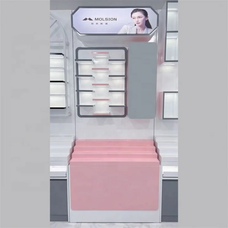 custom.MDF Wood Glasses Display Cabinet Custom Display Stand Shelf Rack Sunglasses Eyeglasses Store
