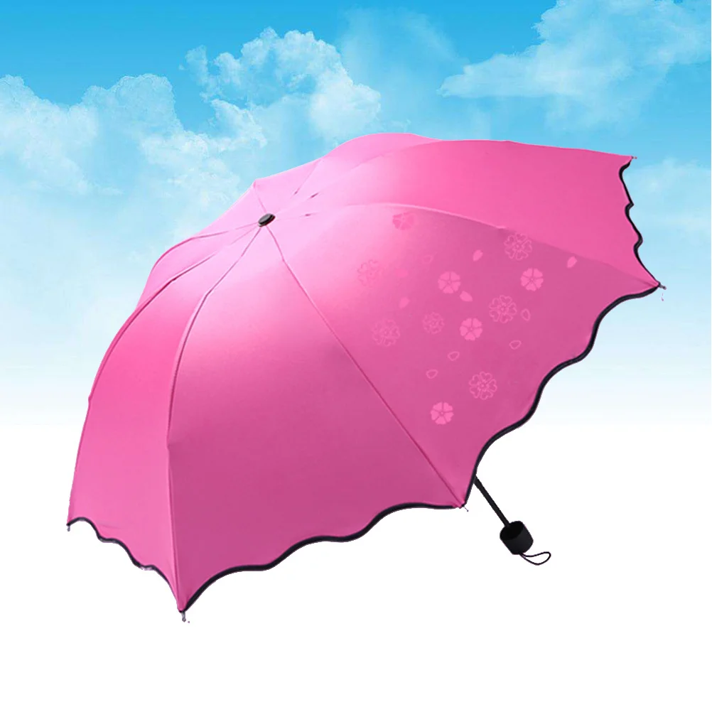 

Blossom Embossed Waterproof Sun Rain Umbrella Thickened 8 Ribs Folding Travel Umbrella For Women Uv Protection