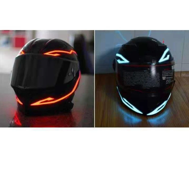 4-In-1 Motorcycle Helmet Night Riding Cold Light Signal Flashing Strip LED Luminous Sticker Strip USB Charger