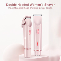 Electric Shaver for Women Waterproof Wet & Dry Hair Razors 2 In 1 Double Head Dual Bikini Hair Trimmer Detachable Head Shaver