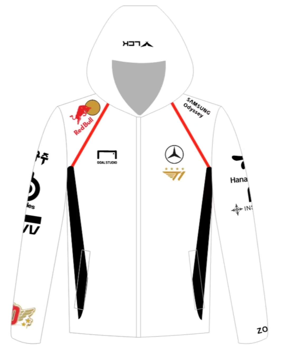 

2024T1 Team World Championship White Windbreaker Jacket Faker Same Style Conquers SKT Team Kit Four Star New Team Kit