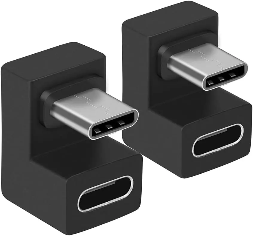 Type-C to Type-C Adapter，U Shape USB-C USB 3.1 Male to Female Charger Converter，65W Fast Charge,
