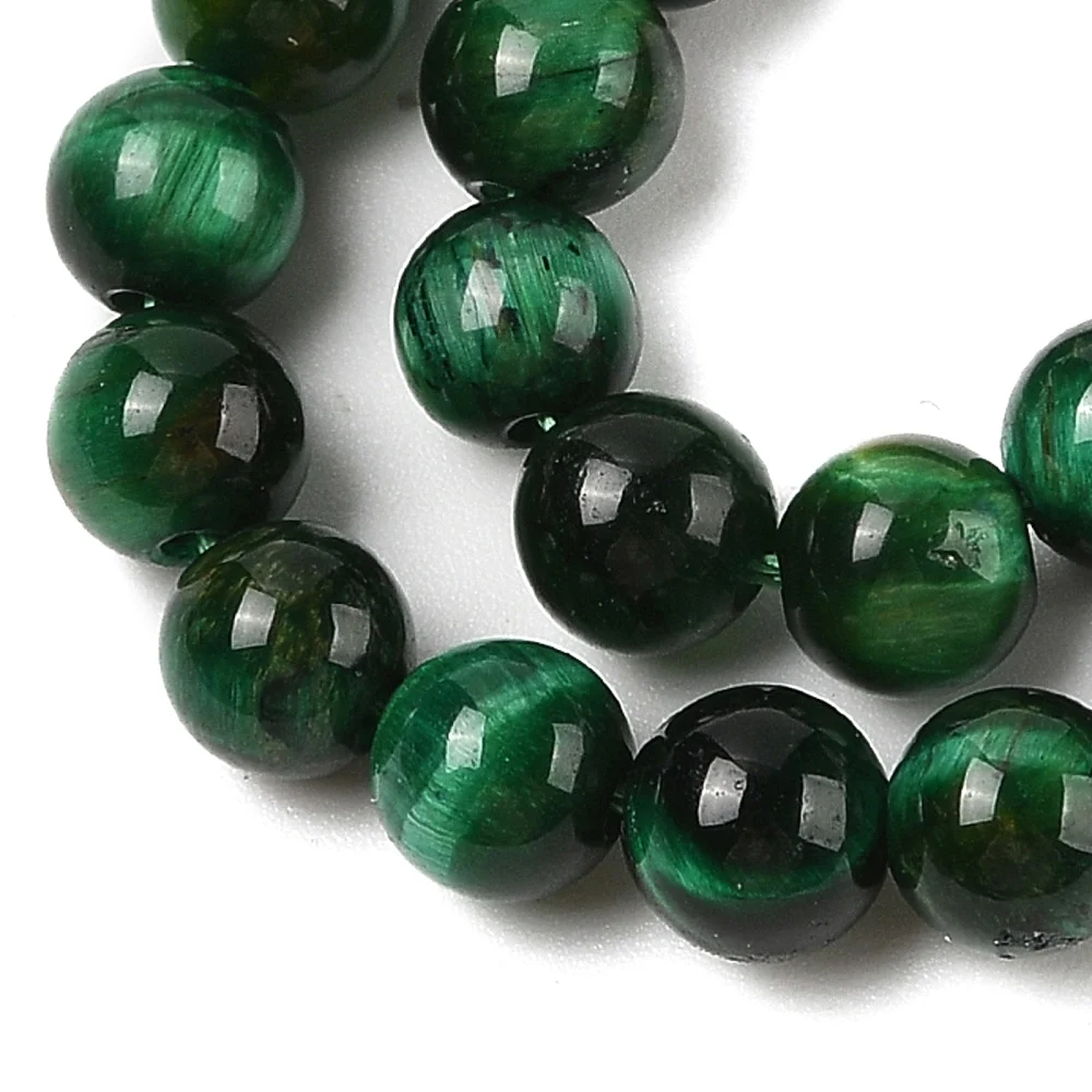 61pcs Loose Natural Green Tiger Eye Gemstone Round Beads 6mm DIY Jewelry Making Spacer Beads for Bracelets Necklaces Crafts