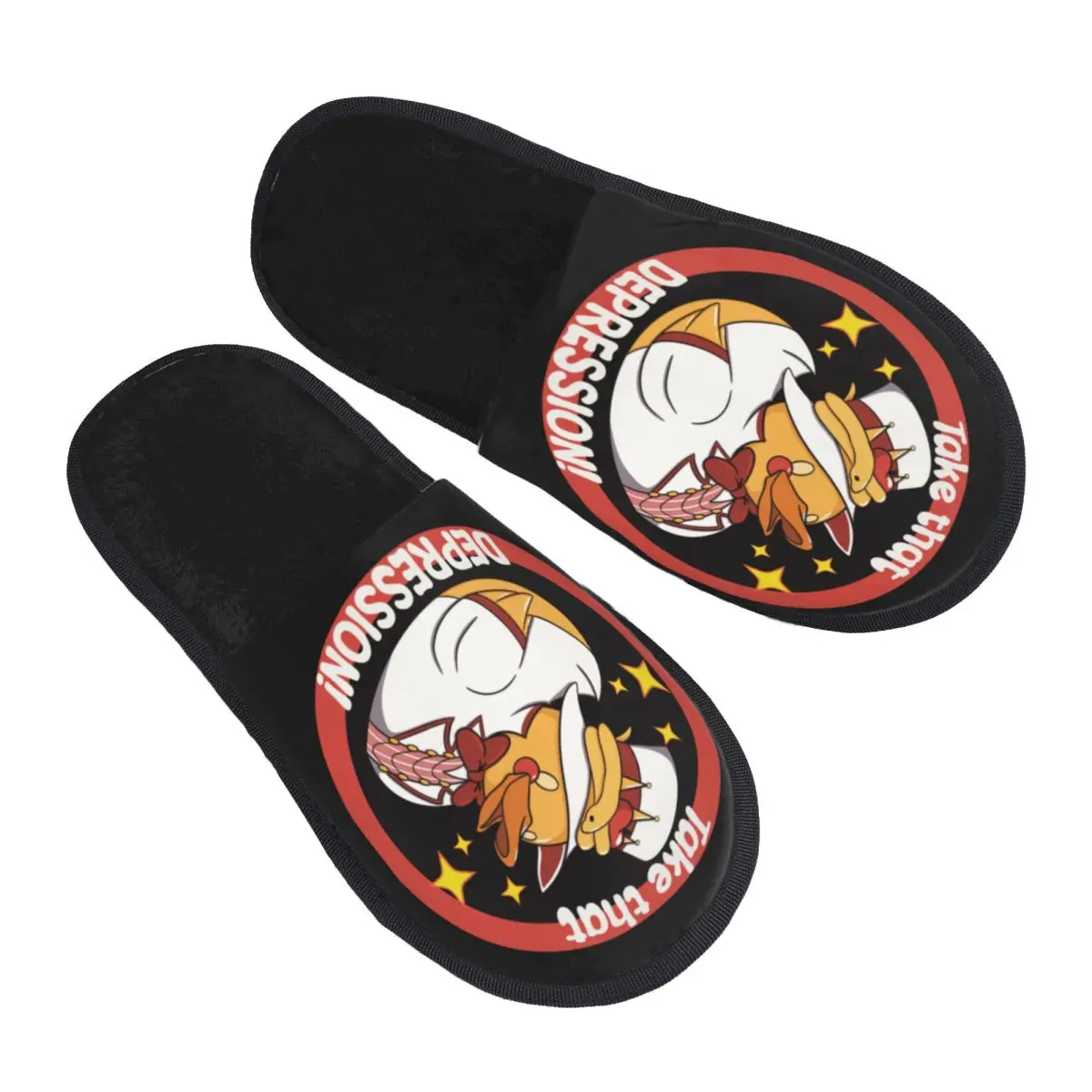 

Lucifer Rubber Ducky Comfort Scuff Memory Foam Slippers Women Hazbins Anime Animation Hotel Bedroom House Shoes