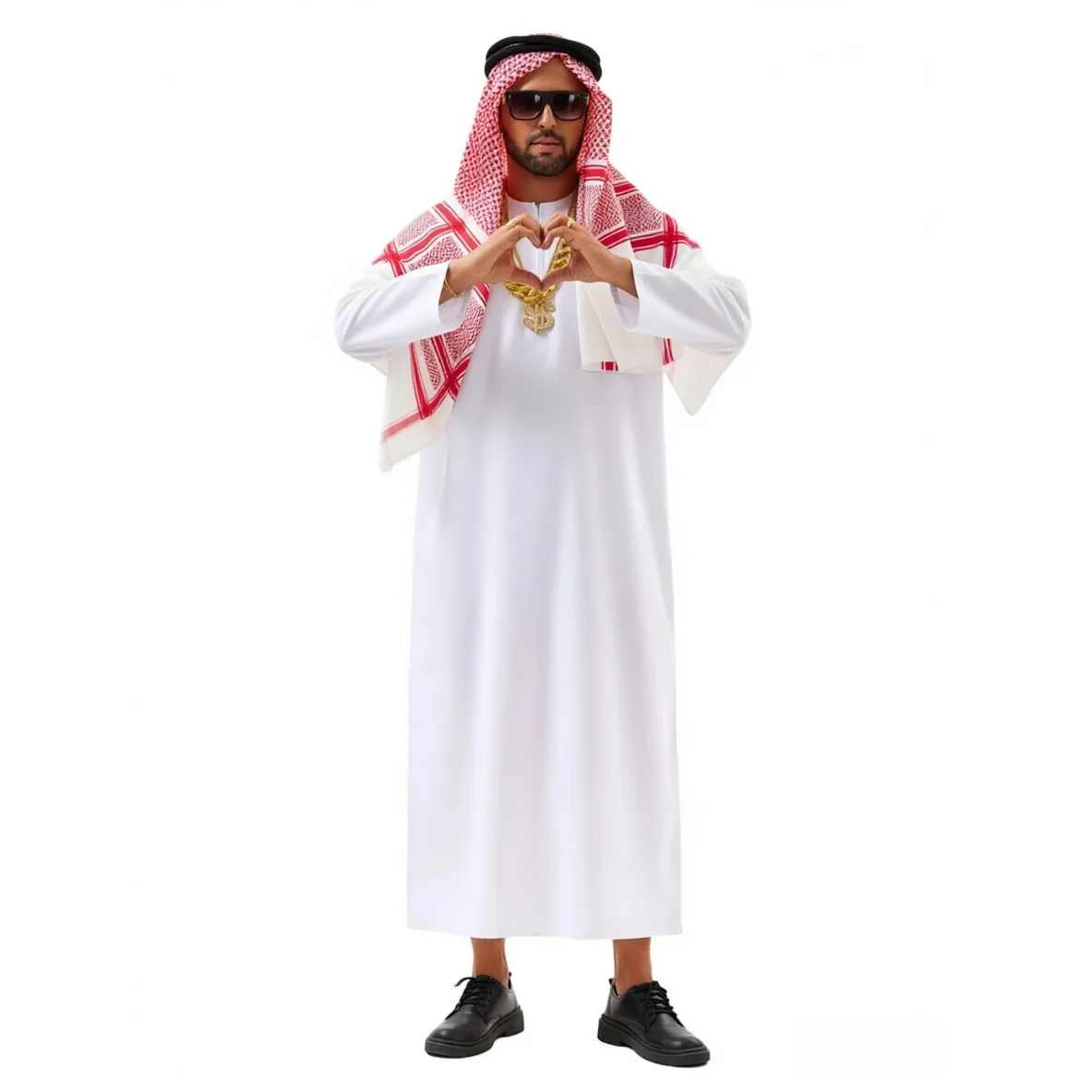 Arabian Prince White Robe Men Arab Sheikh Cosplay Costume Shepherd for Adult Halloween Carnival Party Fantasia Costume Accessory view 3