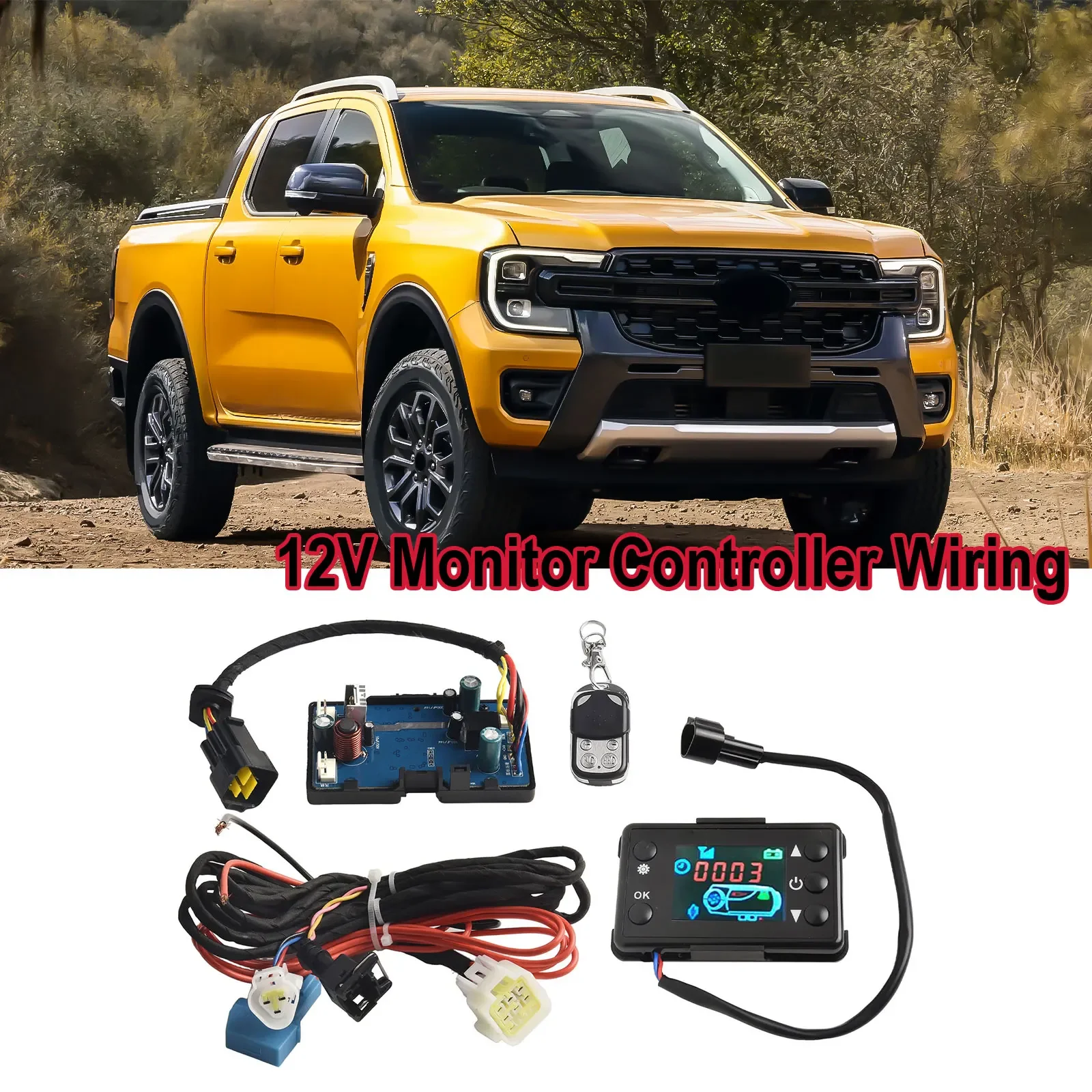 

For Cars For Trucks Heating System LCD Monitor Switch Indoor Heating Outdoor Heating 0.15*0.09*0.11 m Timing Startstop