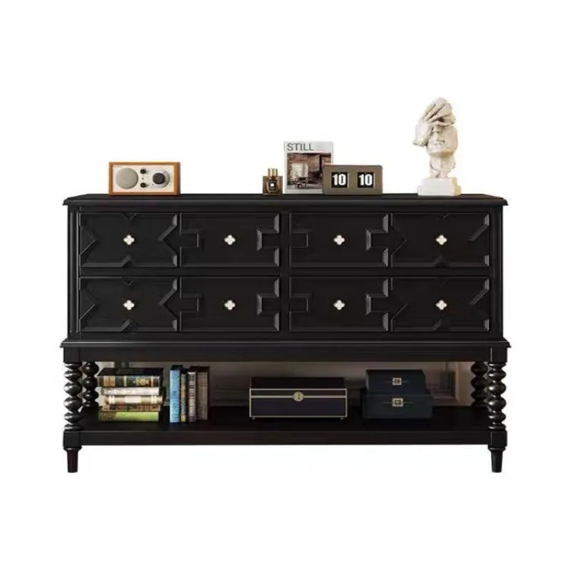 

Solid wood chest, American bed end chest of drawers, bedroom storage eight buckets, French retro living room storage locker