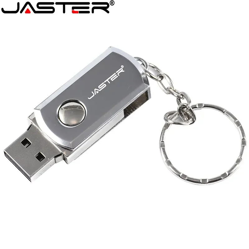 

JASTER Metal Whirling Pen Drive Real Capacity Flash Drives 128GB Memory Stick 64GB Free Key Chain Usb Stick U Disk Waterproof