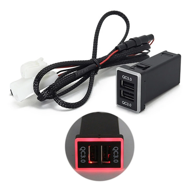 DX11 Dual QC3.0 USB Socket Fast Car for Toyota Mobile Phones