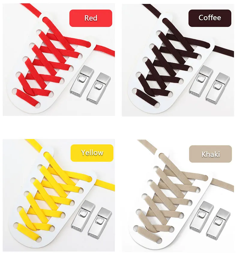 Neue Schnürsenkel ohne Binden, Schnürsenkel mit Druckverschluss, elastische Schnürsenkel, Sneaker-Schnürsenkel für Kinder und Erwachsene, breite flache Schnürsenkel für Schuhe – Detail 9