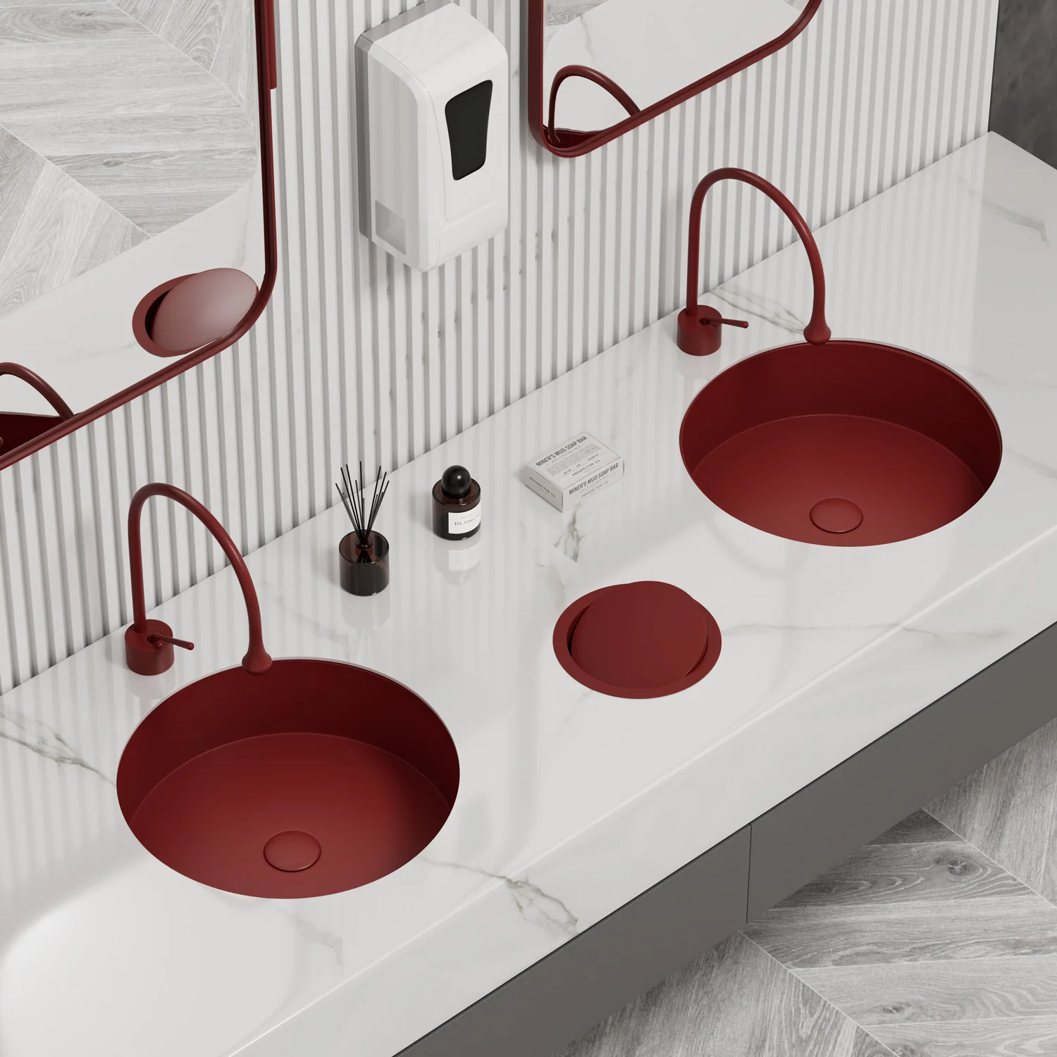 Full copper drop-shaped basin faucet, washbasin, cold and hot island countertop faucet with rotatable function