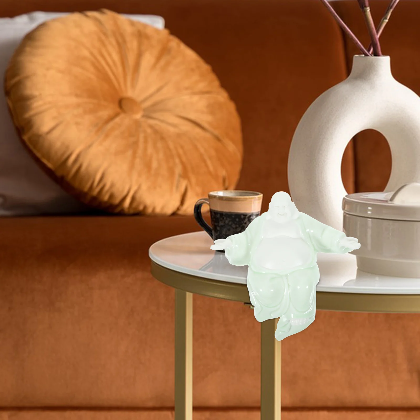 

Ceramic Buddha Statue Vintage Maitreya Buddha Decor Small Size Indoor Desktop Decoration Creative Retro Ceramic Craft