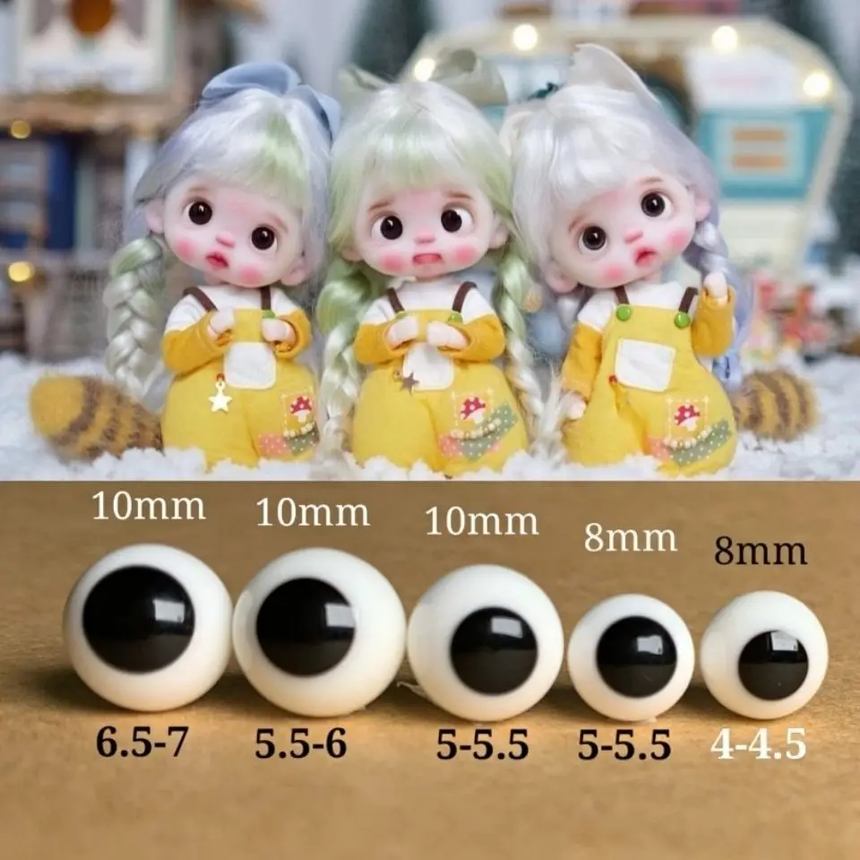 New 4/6/8/10mm Doll's Eyes for Ob11 1/8 Bjd Doll Glass Eyeball Movable Eye Diy Girl Toys Dress Up Play House Doll Accessories