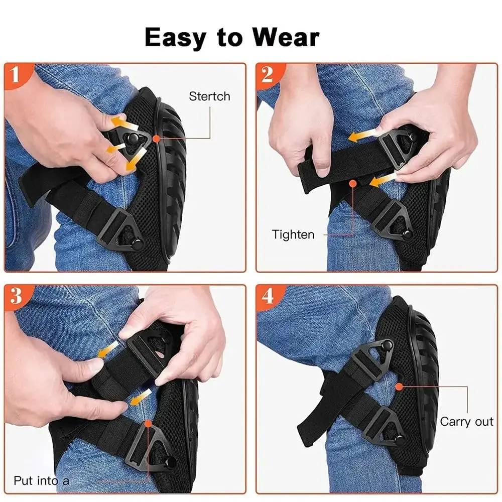 وسادات ركبة ممتازة للعمل مع وسادة إسفنجية وجلية ناعمة - وسادات شديدة التحمل وأشرطة قابلة للتعديل غير قابلة للانزلاق #4