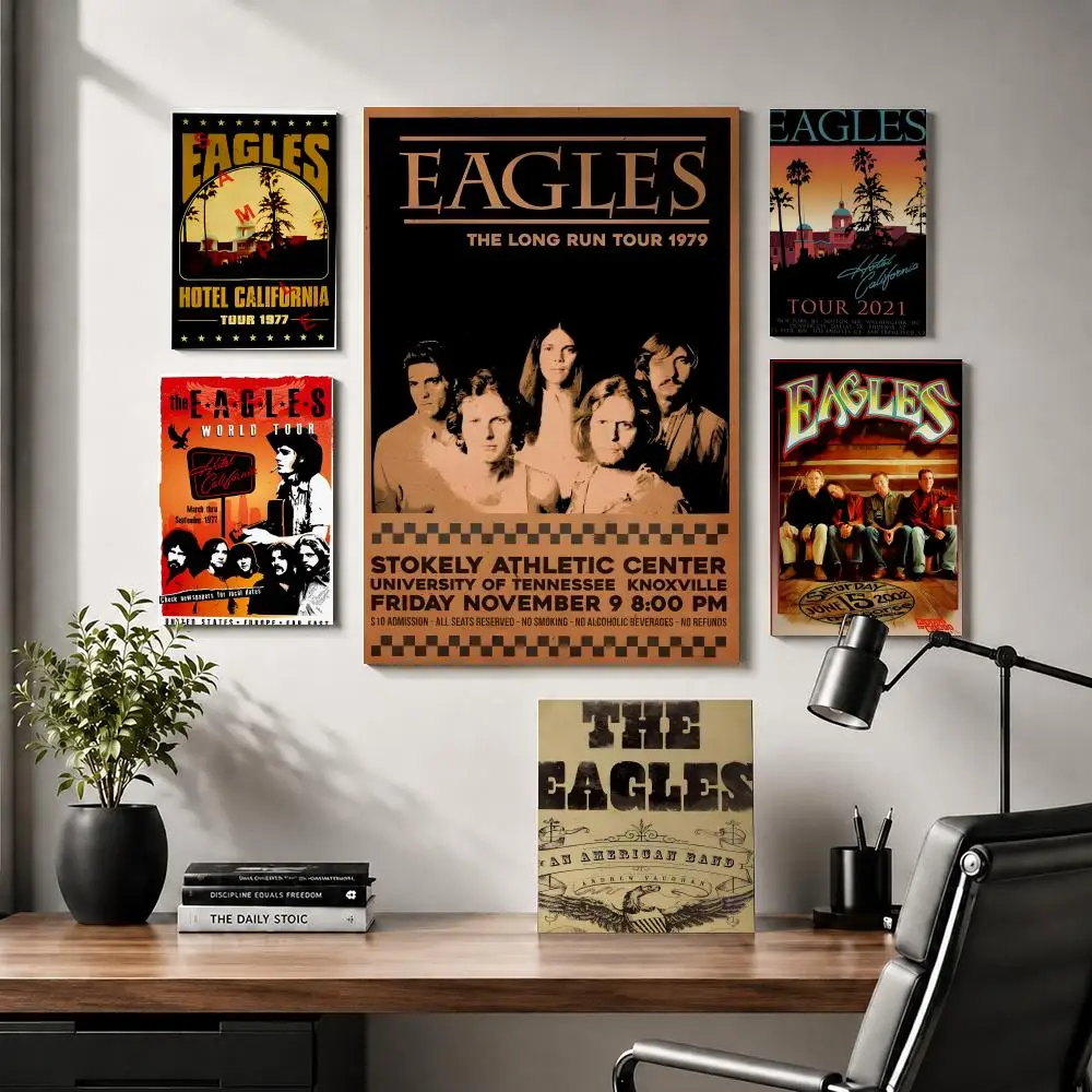 E-Eagles Singer Classic Band Painting Calligraphy Modern Canvas Wall Art for Bedroom & Living Room | Home Decor Gift