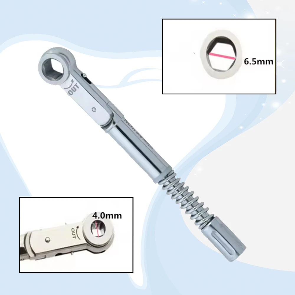 

Dental Implant Torque Ratchet Wrench Tool 10.5 mm 10-50 Ncm with Drivers High Quality German Made for Implant Placement
