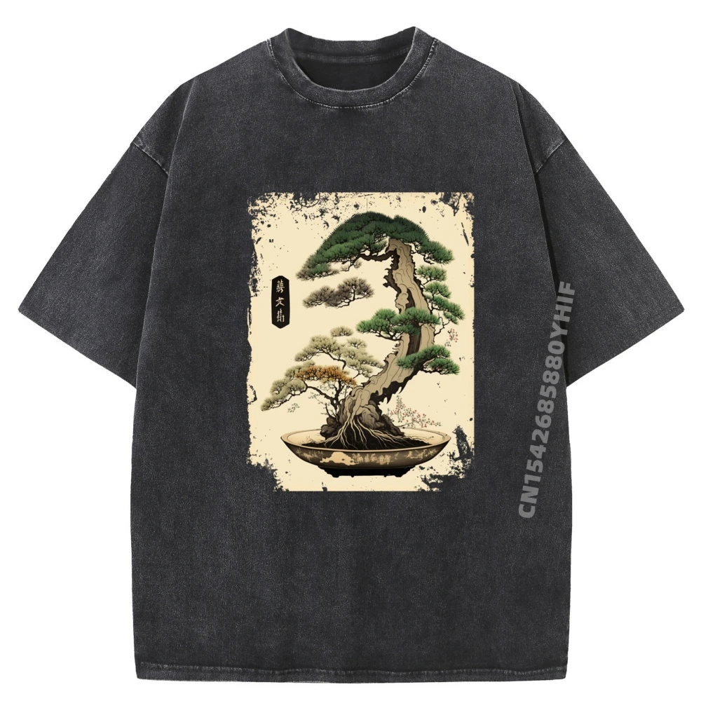 

Japanese Art Japan Bonsai Tree Vintage Garden Gardening Vintage Washed T Shirts Woman Luxury T-Shirt Japan Style