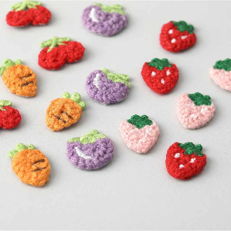 20PCS Mini Fruit Applique Flower Patch Motif Veil Bodice DIY Bag Clothes Shoes Socks Jewelry Cloth Stickers Accessorie