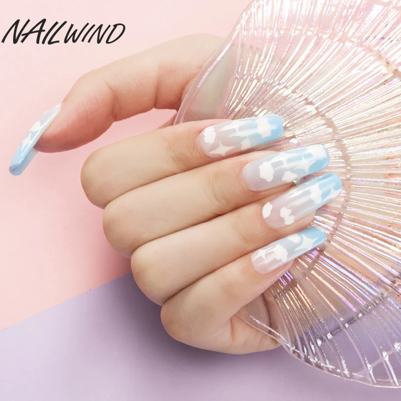 NAILWIND 8ML Blauw Glanzende Gel Polishes Semi Permanente Hybrid Nail Beauty Nail Art Gel Vernissen Geen Veeg Top Coat