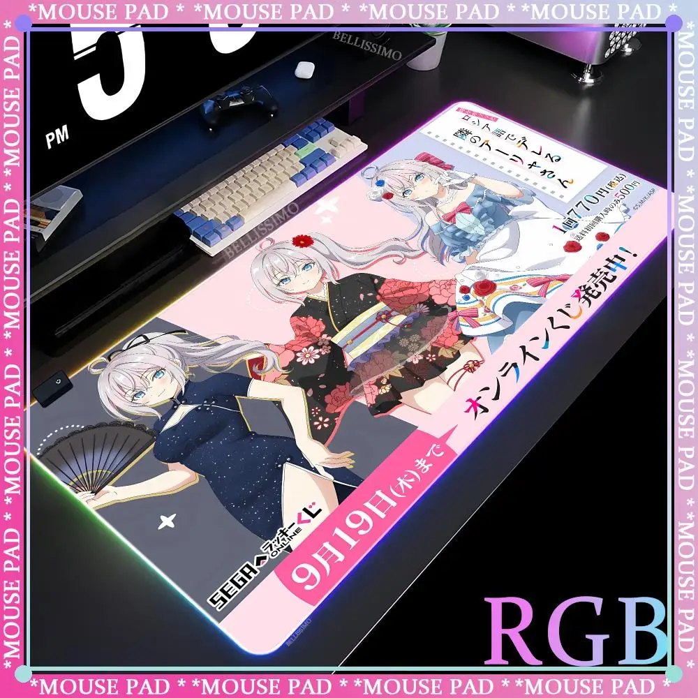 Alya Sometimes Mouse Pad Anime desk pad RGB mouse Keyboard accessories Gaming desk Cute keyboard pad 1000x500x4mm pad