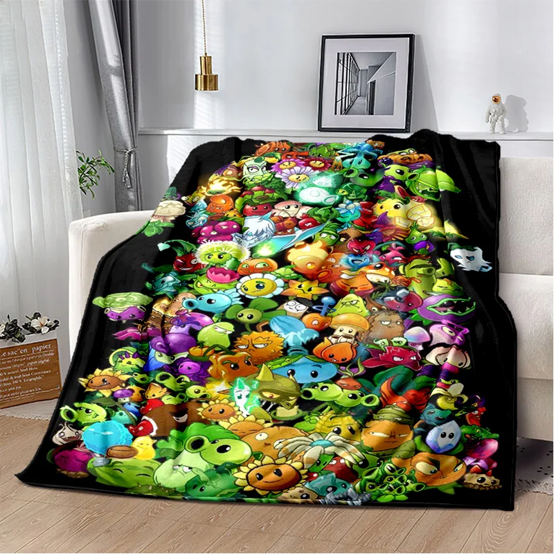 P-Plants Vs. Z-Zombies Game Blanket Sofa Office Nap Peashooter Blanket Student Dormitory Bed Cover Customizable