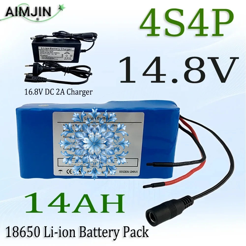 

4S4P 14.8V 14Ah 18650 Li-ion Power Battery 16.8V LED Night Fishing Light Heater Miner's Light Amplifier Battery BMS+Charger