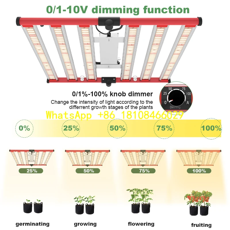 

Chips Aluminum Body IP65 for Indoor Plant Growth & Bloom 320W Dimmable Full Spectrum LED Bar Light Grow Strip with