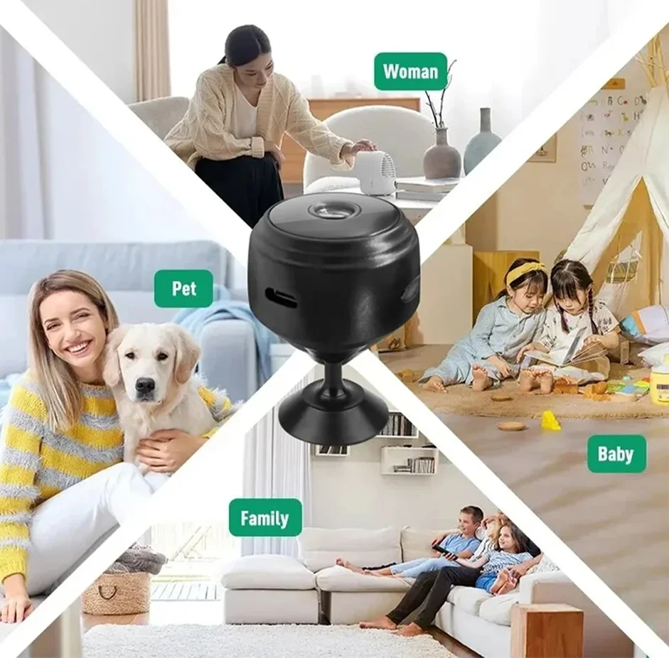Mini Cámara HD 1080P con Sensor de Visión Nocturna, Videocámara Web, Mini Cámaras de Vigilancia con Wifi, Vigilancia Inteligente para el Hogar 3